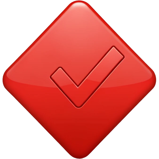 a red checkmark with a square emoji