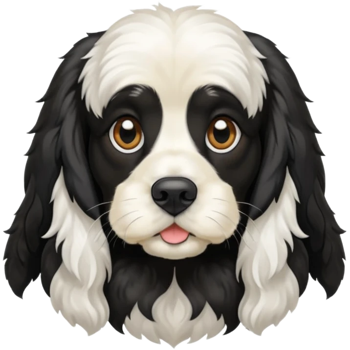 Собака русский кокер спаниель черно-белого цвета emoji