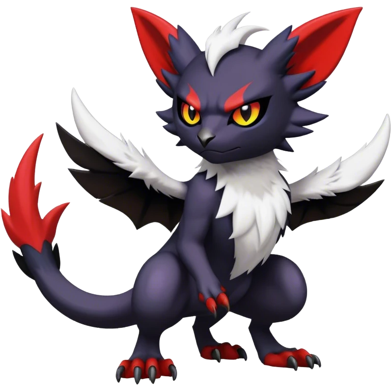 Edgy Cool Litten-Noivern-Noibat-Absol-Pokémon Full Body emoji