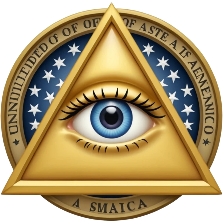 Great seal of the United States of America, the eye into triangle, illuminati symbol emoji