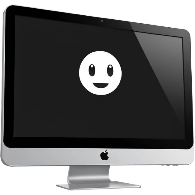 Minimalistic flat vector icon, iOS style, thin black contour on white background. Computer monitor showing a simple stickman character inside a game world. Clean, no text, no shadows emoji