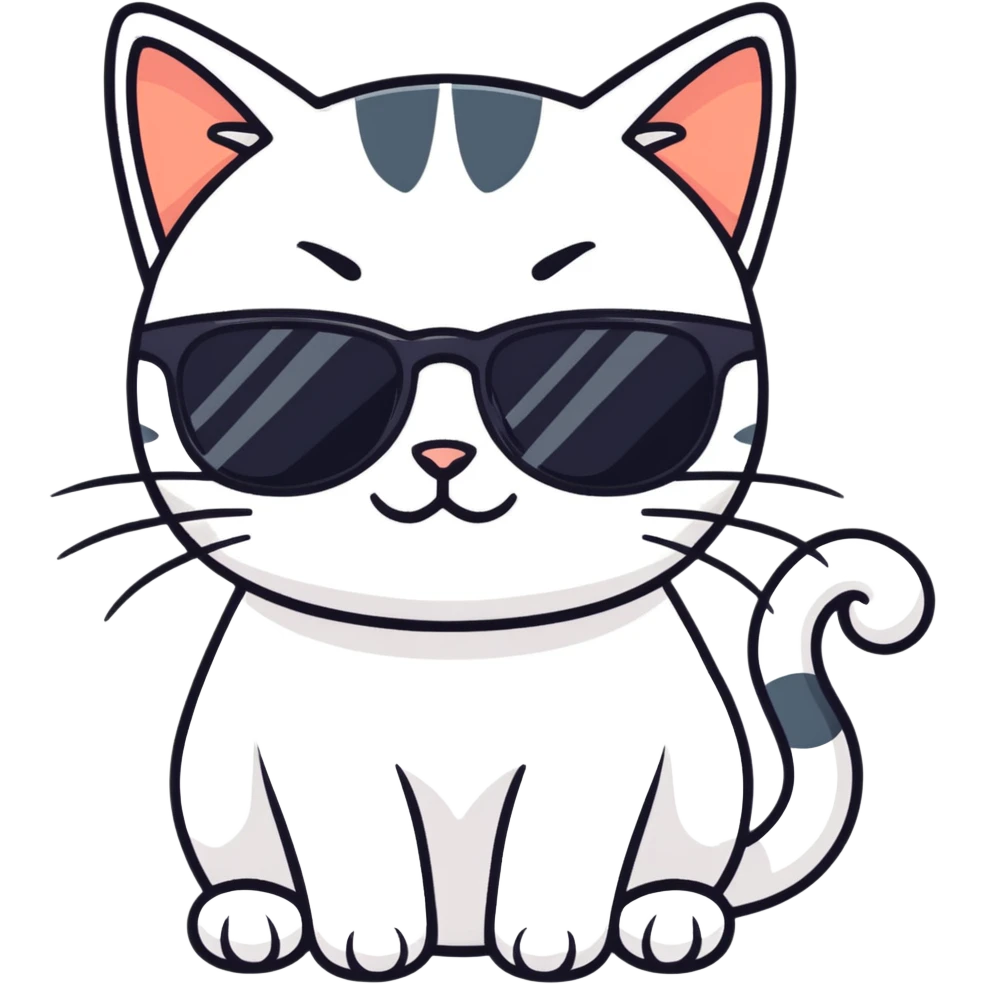 Cat with sunglasses emoji