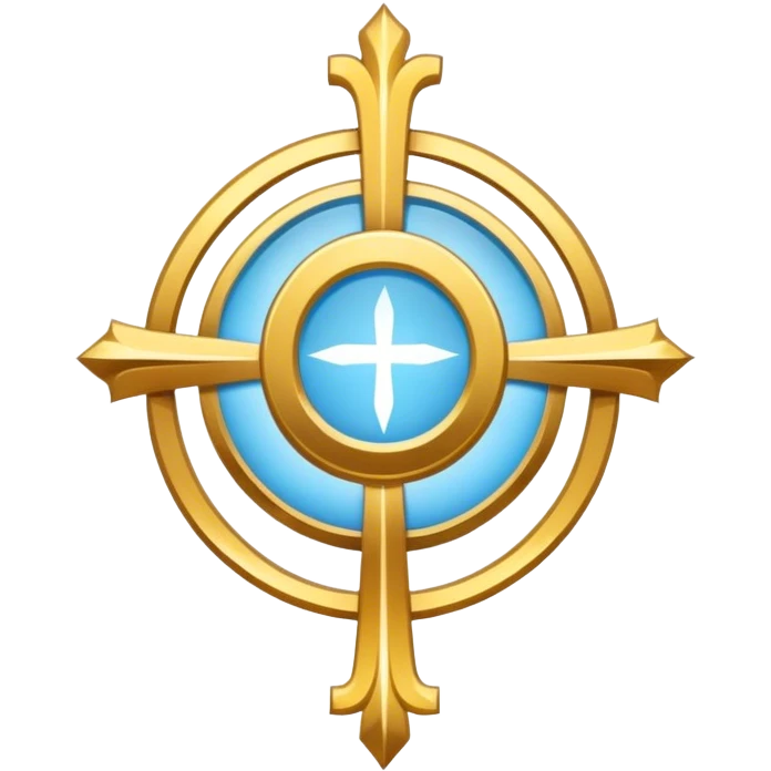saint emblem holy with a touch of light blue emoji