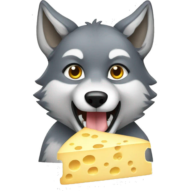 wolf holding cheese emoji
