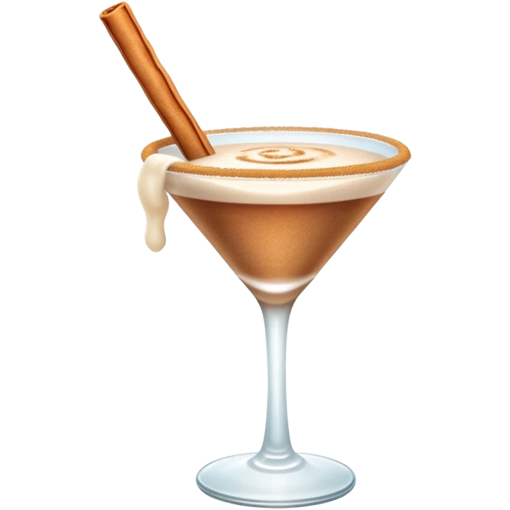 Cinnamon churro martini with one churro sticking out of the glass emoji