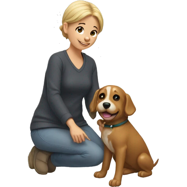 A person petting a dog emoji