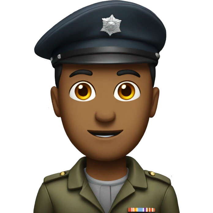 First lieutenant officer wearing military Beret emoji