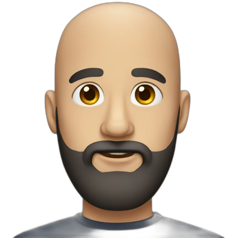 bald guy with dark beard emoji