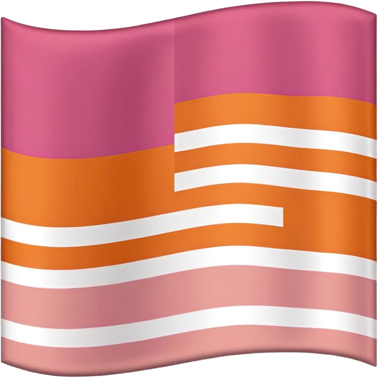 lesbian pride flag with seven horizontal stripes: dark orange, orange, light orange, white, pink, dusty pink, and dark rose. emoji