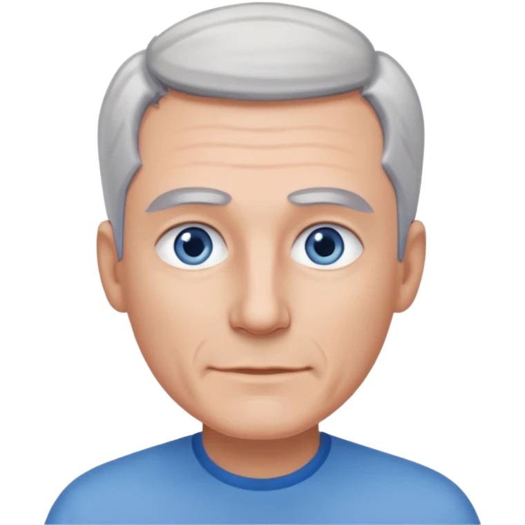 Avatar pic male gray hair blue eyes clean shaven emoji