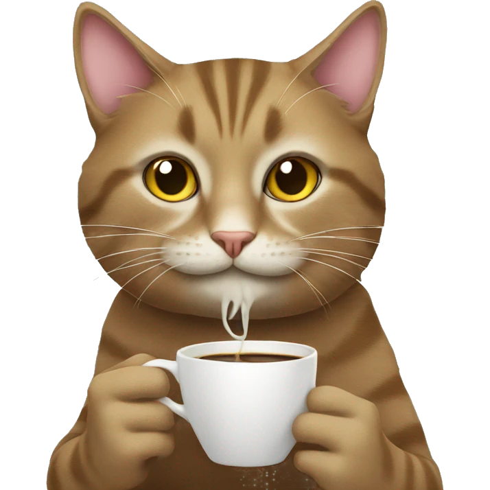 Cat sipping coffee emoji