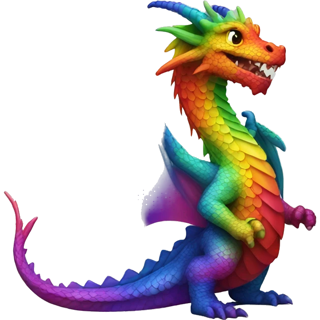 dragon with rainbow colored scales, that looks like it was made out of lights  emoji