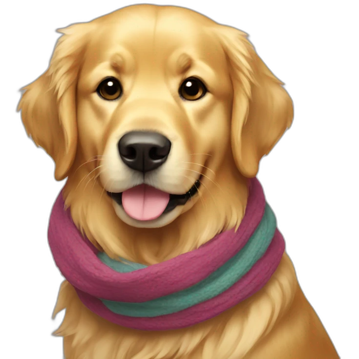 Golden retriever with a scarf  emoji