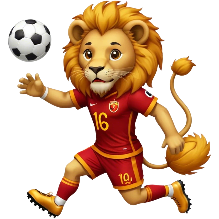 A Lion with a Galatasaray jersey who’s playing football emoji
