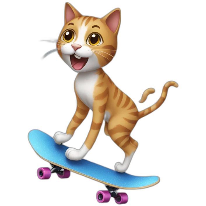A cat skating emoji