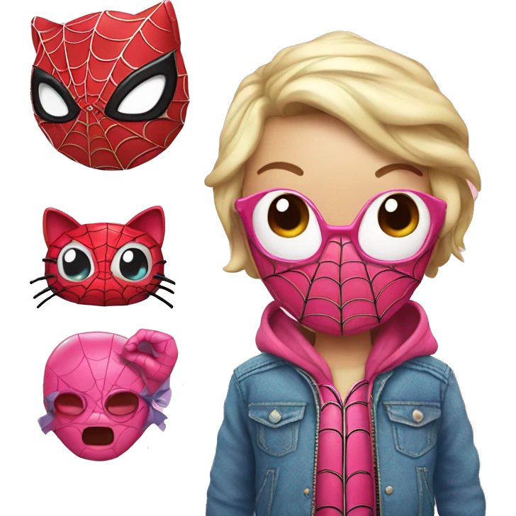 pink spiderman hellokitty emoji