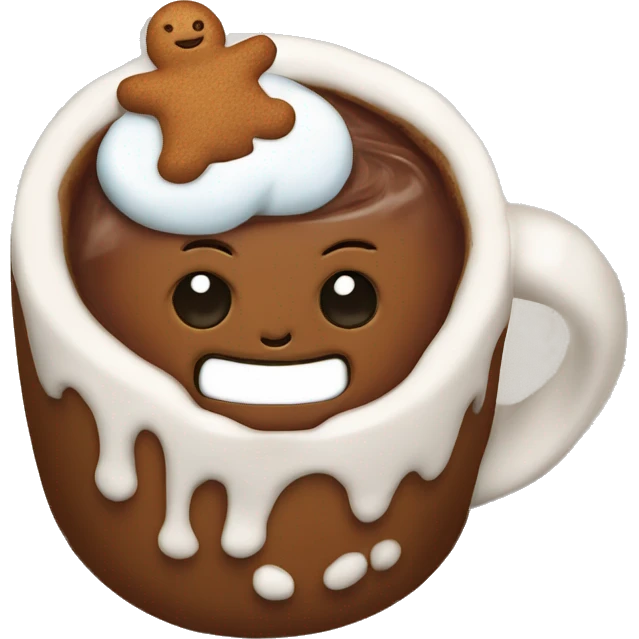 Hot chocolate in a gingerbread mug emoji