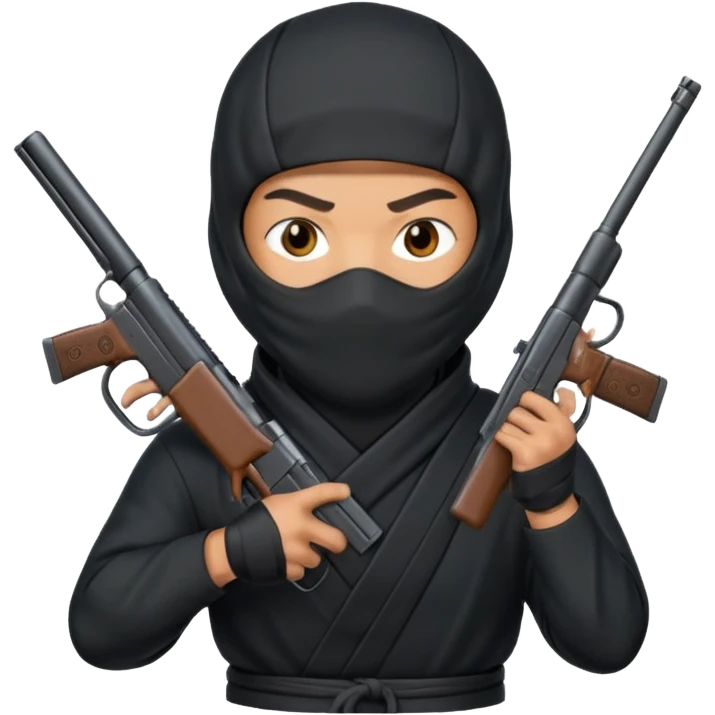 Ninja with a low taper fade with gun emoji