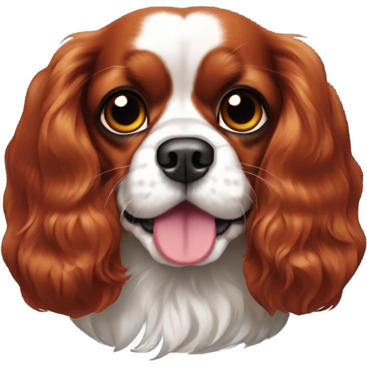 Ruby red King Charles cavalier  emoji