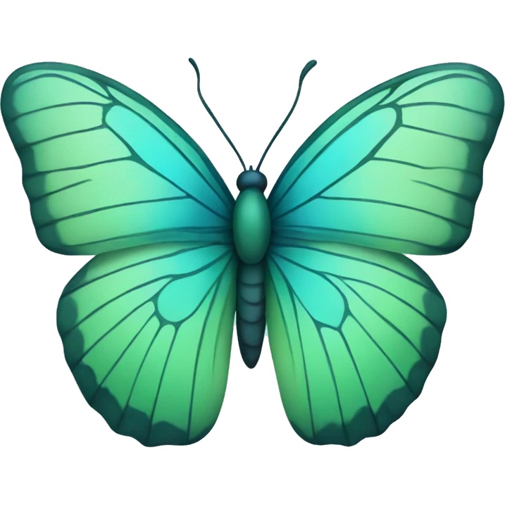 green, blue, and teal butterfly emoji