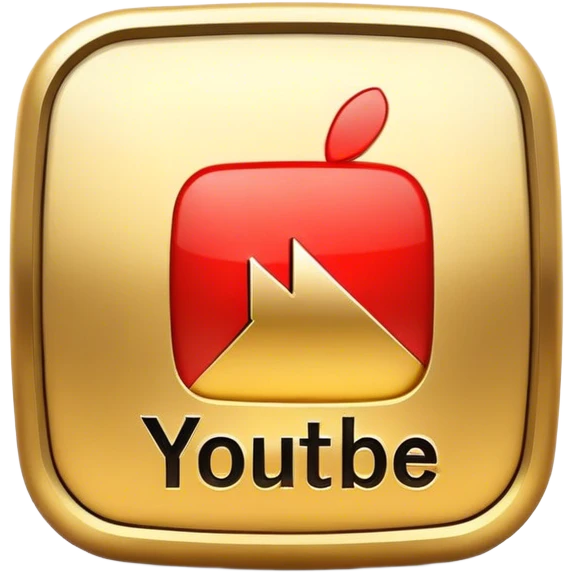 Golden YouTube button emoji