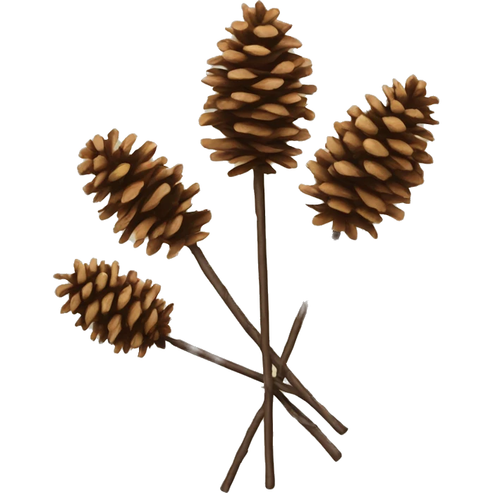 Bouquet of pine cones on sticks emoji