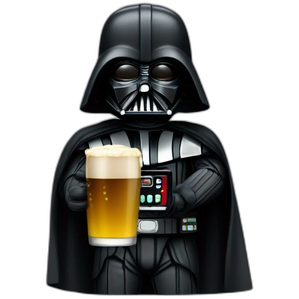 dark vador avec une biére emoji