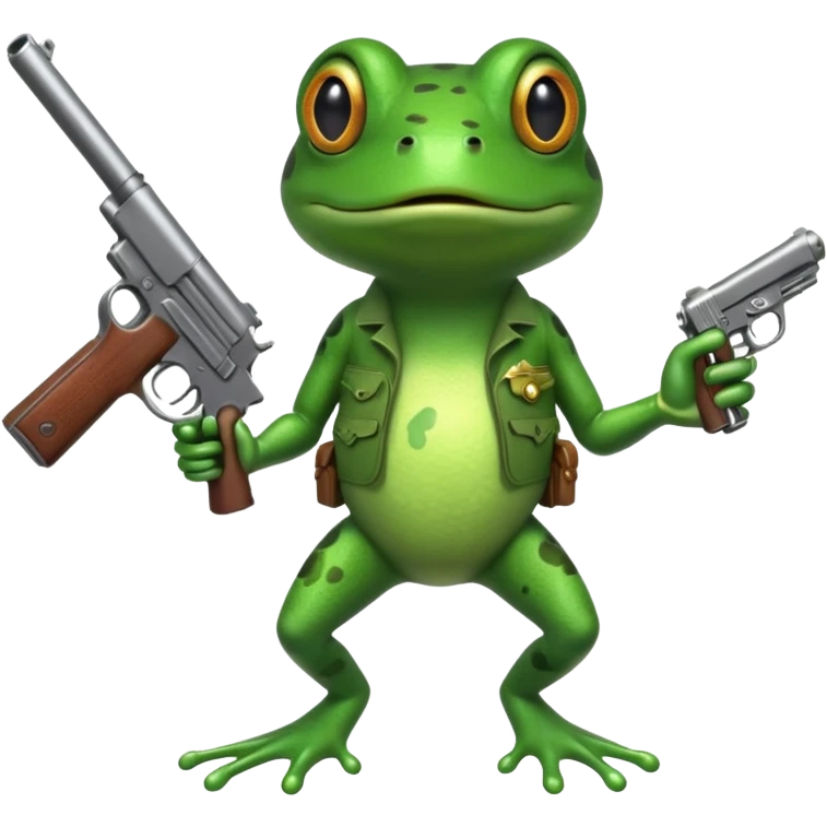 Frog with gun emoji