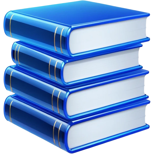 2 dark neon blue glass books emoji