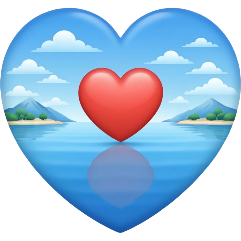 heart calm blue scenery pretty emoji