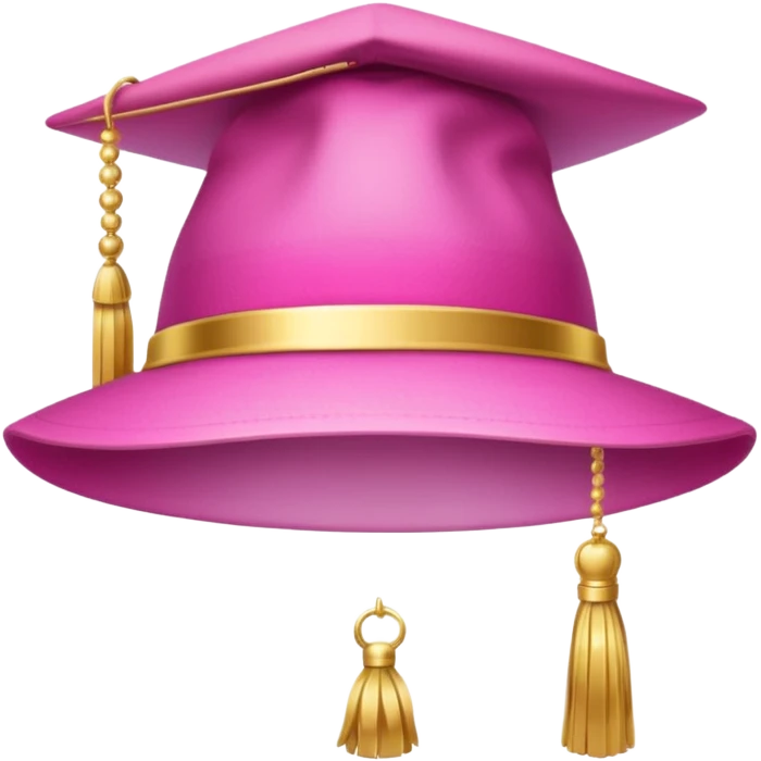 Pink light gradient gradation hat with gold tassel emoji