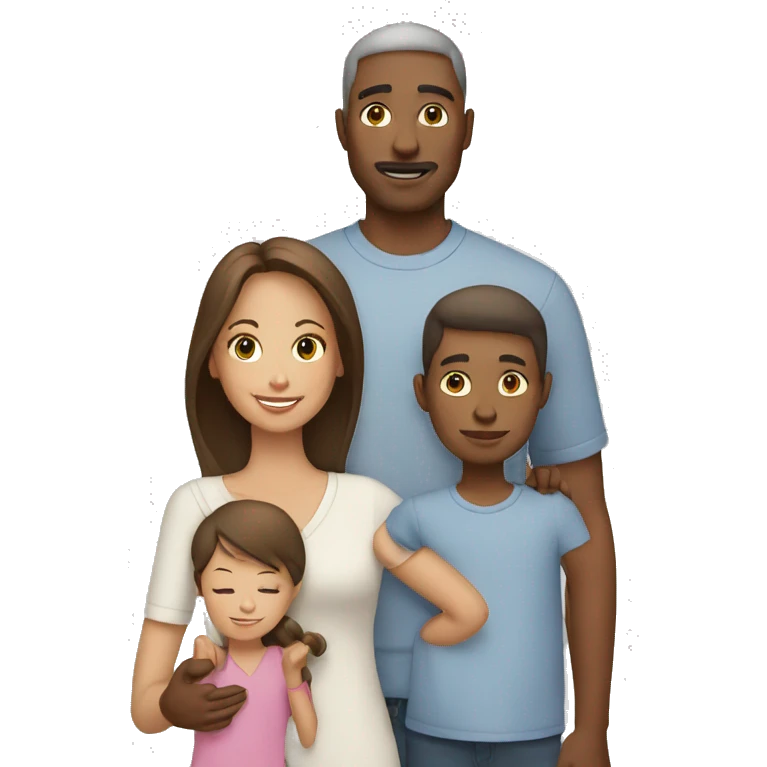 family white with three children emoji