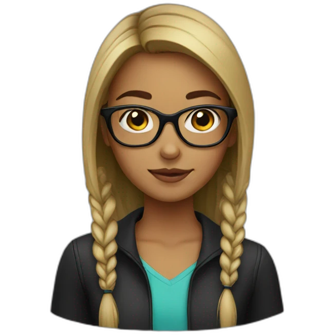 Girl with black glasses emoji