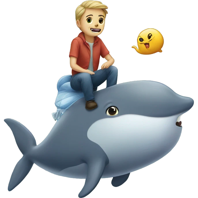 Cat ride a whale emoji