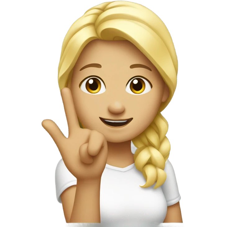 Blonde girl saying hi emoji