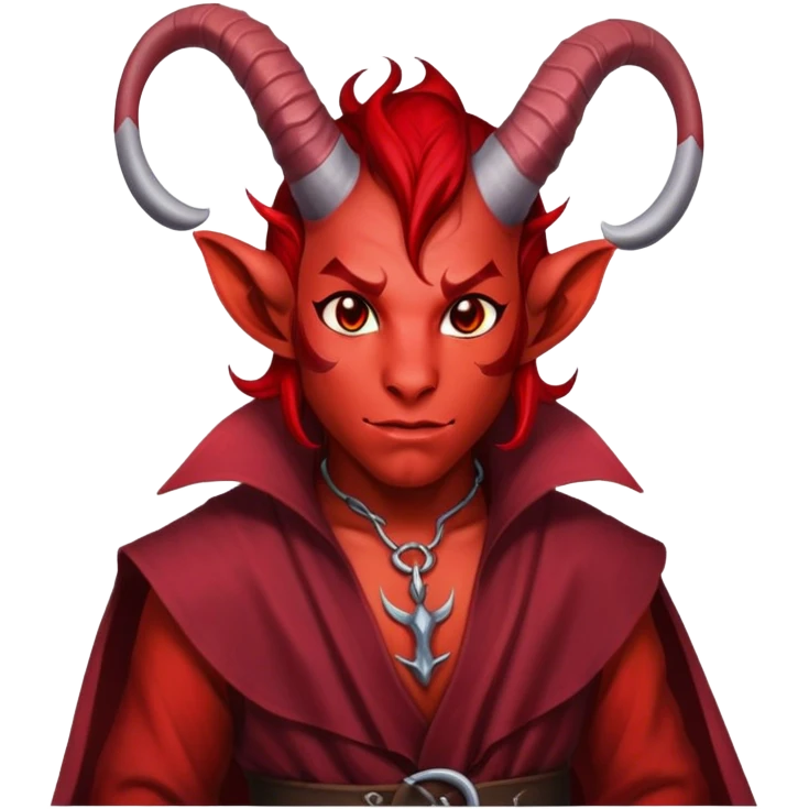dnd male character tiefling and cloth emoji