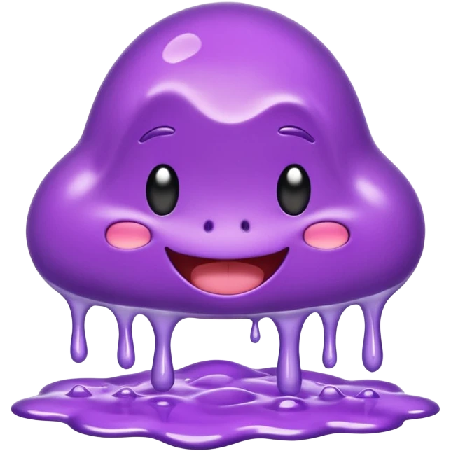 purple slime puddle, happy expression emoji