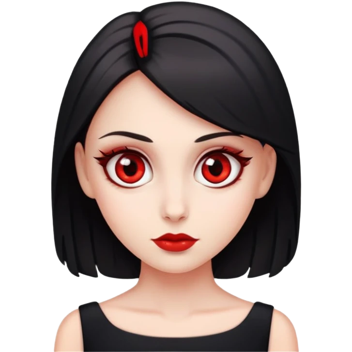 Women with black dress and big red Eyes  emoji