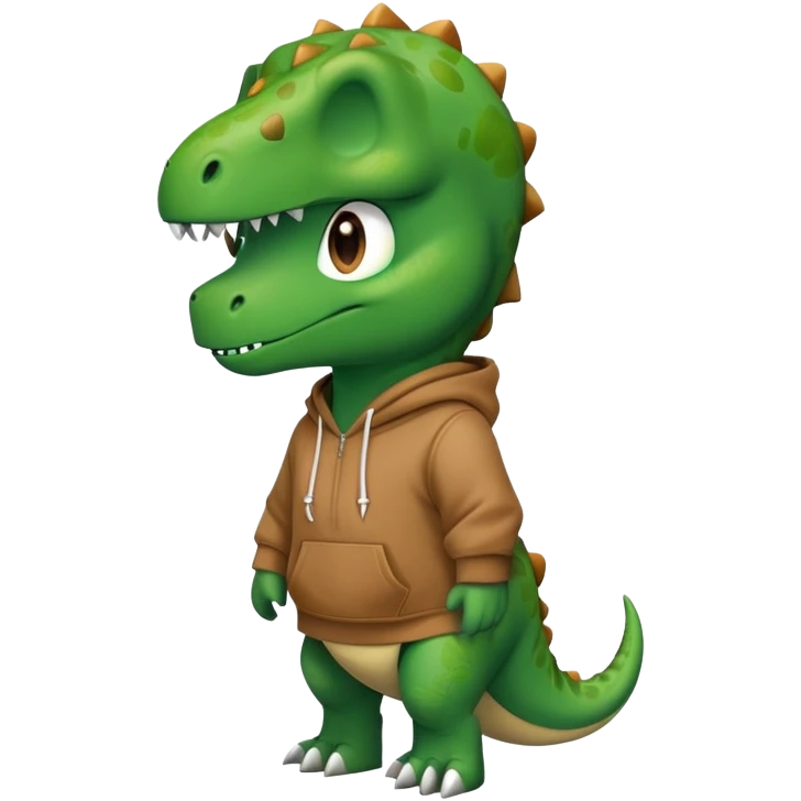 Dinosaur wearing hoodie emoji