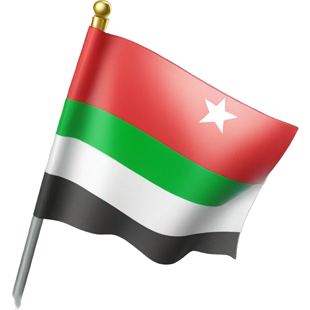 Syria flag but with three red stars in the middle and green up top  emoji