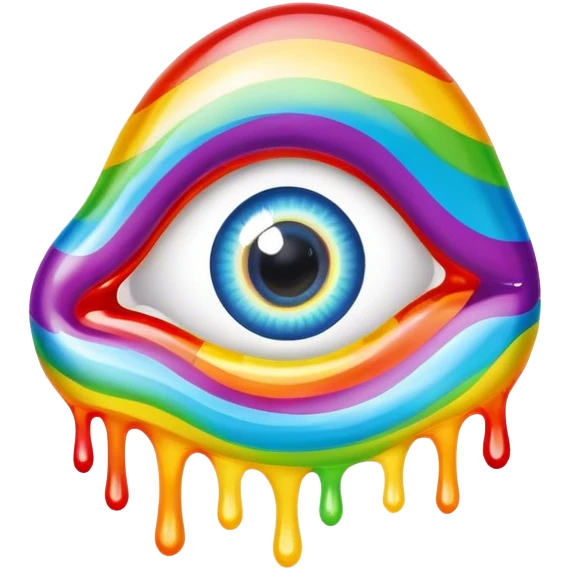 melted rainbow gummy eye emoji