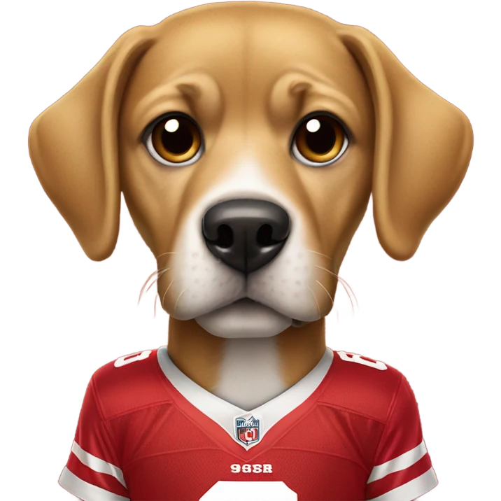 Dog in 49er jersey  emoji