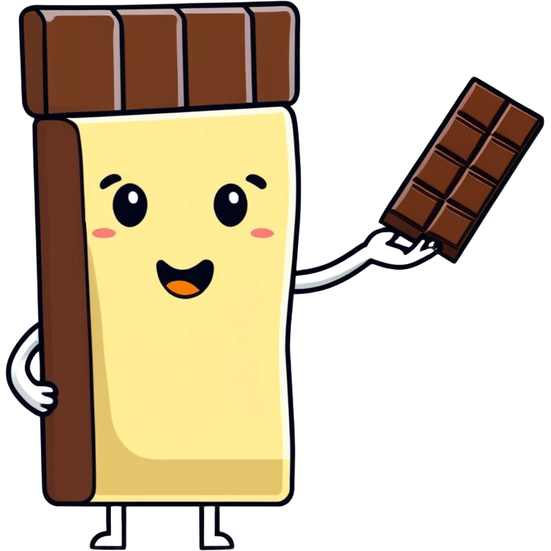 chocolate bar eating a man emoji