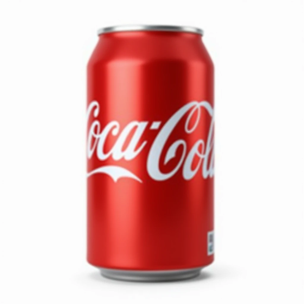 realistic red Coca-Cola can with visible Coca-Cola text, isolated, natural details, no background emoji