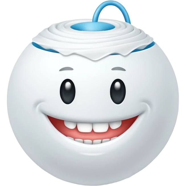 Ball of white dental floss emoji
