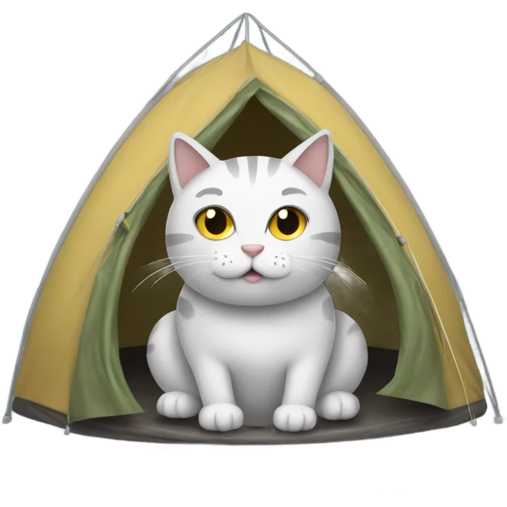 Cat in a tent on a rainy day emoji