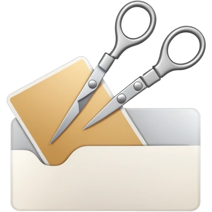 Scissors cutting ID card in half emoji