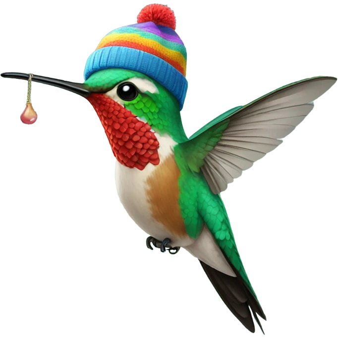 Hummingbird in beanie emoji