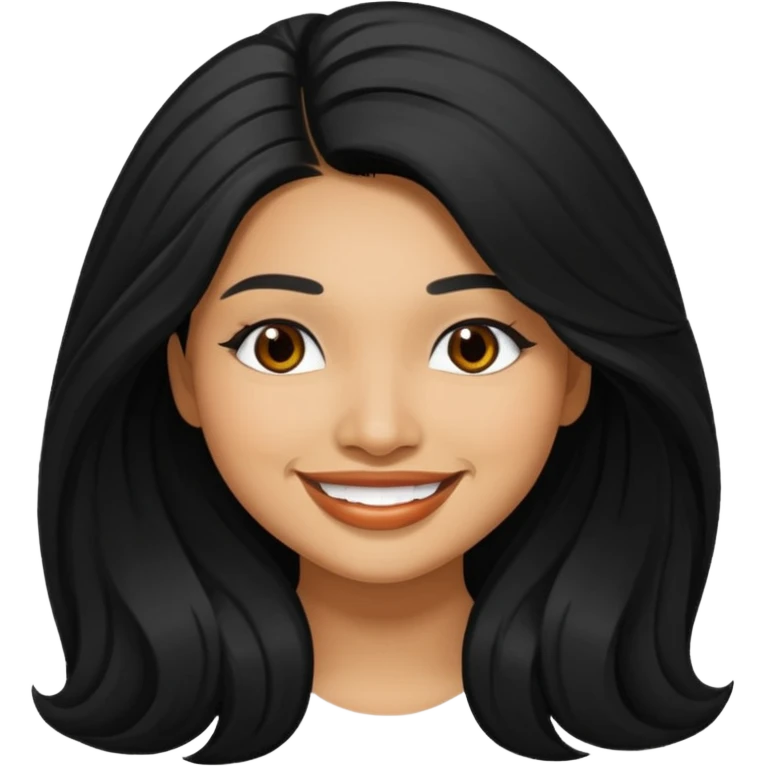 Vanessa White with black long hair emoji