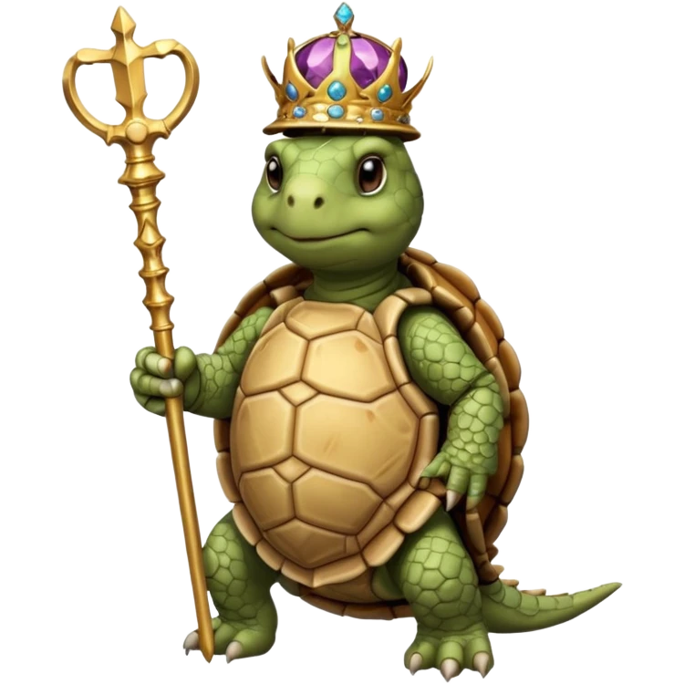 royal staff tortiose with scepter in left hand emoji